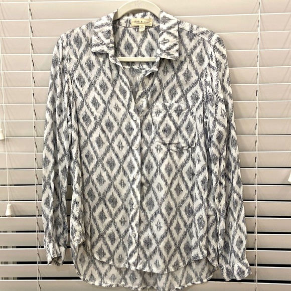 Cloth & Stone Black/White Blouse sz. Small - Picture 1 of 9
